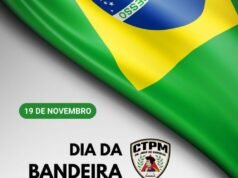 Itabira; Colégio Tiradentes realiza cerimônia militar do Dia da Bandeira com incineração oficial do pavilhão nacional