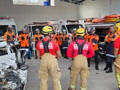 Bombeiros de João Monlevade e Sevor realizam treinamento integrado de salvamento veicular