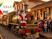 Papai Noel chega de trem a Itabira em programação especial de Natal
