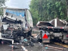 Vídeo; Colisão frontal entre duas carretas na BR-381 mobiliza SEVOR e Bombeiros em São Gonçalo do Rio Abaixo
