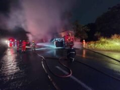 Motociclista desaparece após colisão entre ônibus e moto na BR-381, em Sabará