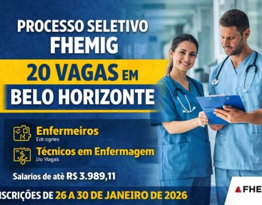 Inscrições para processo seletivo da FHEMIG com 20 vagas terminam nesta sexta-feira (30)