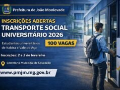 Prefeitura de João Monlevade abre 100 vagas para o Programa de Transporte Social Universitário em 2026