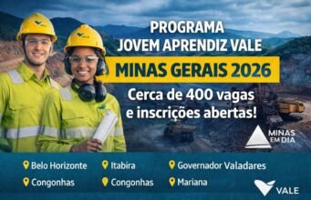 Inscrições abertas! Vale abre Programa Jovem Aprendiz 2026 com vagas em Minas Gerais e outros Estados