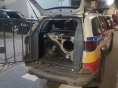 Itabira: Polícia Militar atende ocorrência de som alto e apreende equipamento automotivo