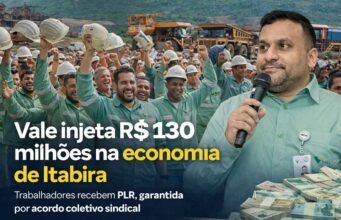 Acordo coletivo garante média de 5,5 salários extras a empregados da Vale em Itabira e região