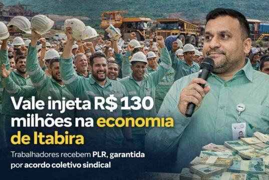 Acordo coletivo garante média de 5,5 salários extras a empregados da Vale em Itabira e região