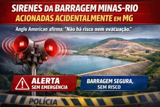 Anglo American confirma disparo acidental de sirenes em Conceição do Mato Dentro
