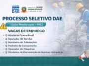 DAE de João Monlevade abre processo seletivo com vagas em diversas áreas operacionais