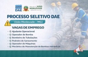 DAE de João Monlevade abre processo seletivo com vagas em diversas áreas operacionais