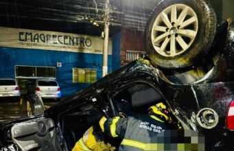 Vídeo; Homem morre após capotamento durante perseguição policial em João Monlevade