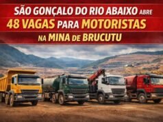 São Gonçalo do Rio Abaixo abre 48 vagas para motoristas na Mina de Brucutu e diversas outras funções