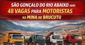 São Gonçalo do Rio Abaixo abre 48 vagas para motoristas na Mina de Brucutu e diversas outras funções