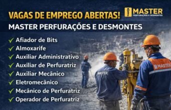 Master Perfurações e Desmontes abre diversas vagas de emprego na região