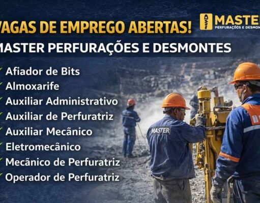 Master Perfurações e Desmontes abre diversas vagas de emprego na região