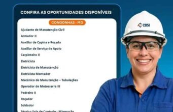 CBSI abre diversas vagas de emprego em Congonhas com oportunidades em várias áreas