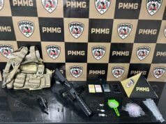 Polícia Militar prende jovem com submetralhadora e drogas em Ponte Nova