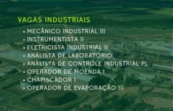 Usina Itajobi abre processo seletivo para diversas funções no setor industrial