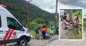 Motociclista sofre fratura exposta após colidir na traseira de carro na Estrada do Jacuí