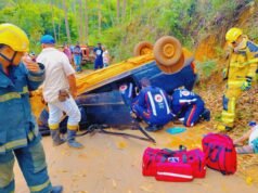 Capotamento em estrada rural deixa quatro feridos em Itabira