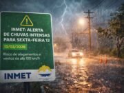 Atenção nesta sexta-feira 13; INMET emite aviso de chuvas intensas com risco de ventos de até 100 km/h