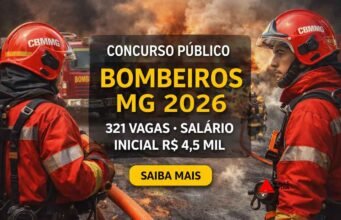 Corpo de Bombeiros de Minas Gerais abre concurso com 321 vagas para Soldados