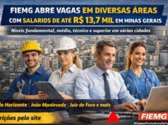 FIEMG abre vagas em diversas áreas com salários de até R$ 13,7 mil em Minas Gerais