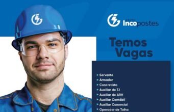 Grupo Incopostes abre vagas de emprego em seis cidades, para Aprendiz, Armador, Auxiliar, Encarregado, Motorista e diversas outras funções