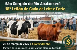 São Gonçalo do Rio Abaixo terá 18º Leilão de Gado de Leite e Corte no Parque de Exposições