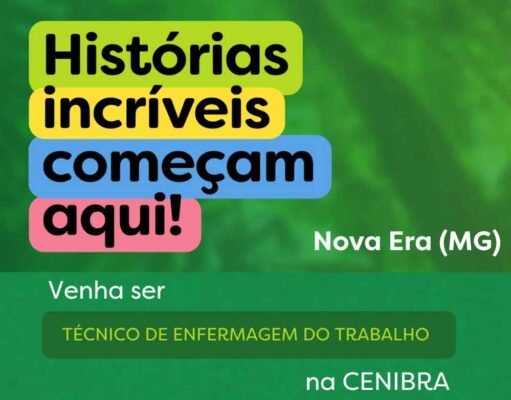 CENIBRA abre vaga para Técnico de Enfermagem do Trabalho em Nova Era