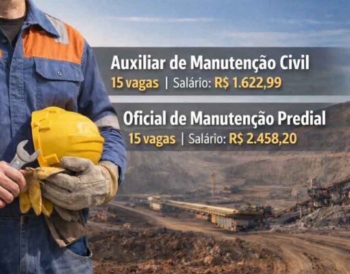 Empresa abre 30 vagas para manutenção na Mina de Brucutu em São Gonçalo do Rio Abaixo, saiba como participar