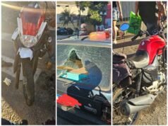 Vídeo; Colisão entre duas motos deixa homem ferido na Av. Wilson Alvarenga, em João Monlevade