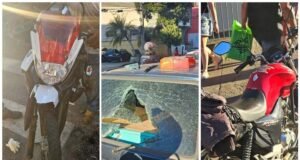 Vídeo; Colisão entre duas motos deixa homem ferido na Av. Wilson Alvarenga, em João Monlevade