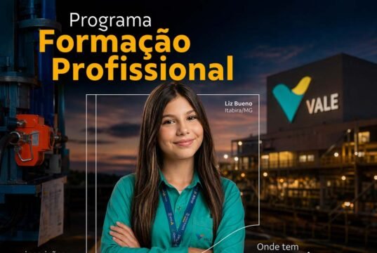 Vale abre inscrições para Programa de Formação Profissional 2026 com salário de até R$ 2,2 mil