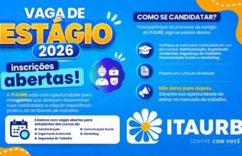 ITAURB abre vagas de estágio 2026 em Itabira; inscrições já estão abertas