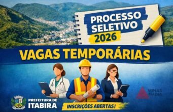 Salários de até R$ 6,9 mil; Novas vagas temporárias em Itabira têm inscrições abertas; veja como participar