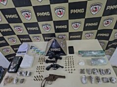 Polícia Militar prende suspeito por tráfico de drogas e apreende arsenal durante operação em João Monlevade