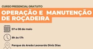 Prefeitura de João Monlevade promove curso gratuito de operação e manutenção de roçadeira no Parque do Areão