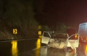 Vídeo; Colisão frontal entre caminhão e Saveiro deixa um ferido na BR-381 entre São Gonçalo e João Monlevade