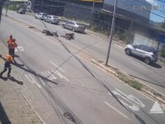 Vídeo; Duas motos colidem em frente ao Sevor e deixam feridos em João Monlevade