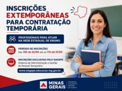 SEE/MG abre inscrições extemporâneas para contratação temporária de profissionais da educação