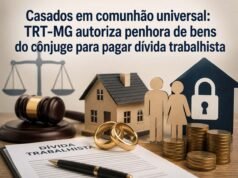 Casados em comunhão universal: TRT-MG autoriza penhora de bens do cônjuge para pagar dívida trabalhista